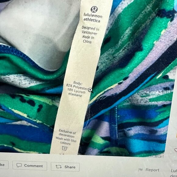 Lululemon Womens Blue Green Seven Wonders Wunder Under High Rise Legging 6 - Picture 11 of 11